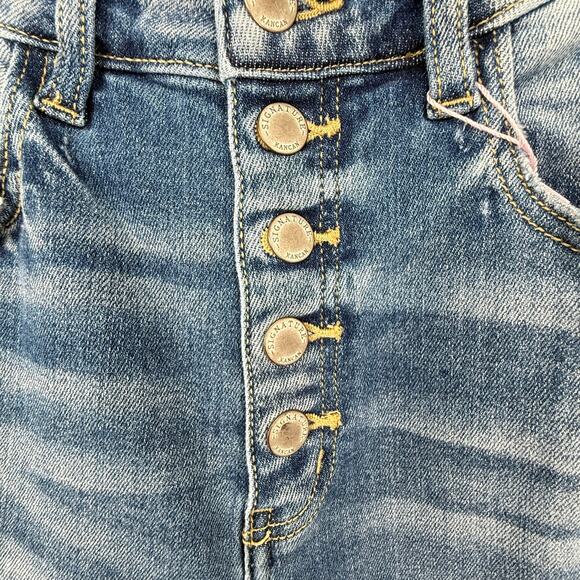 Kancan Kurvy Jeans Ultra High Rise Ankle Skinny Light Wash Distressed Denim 28 - Picture 3 of 8